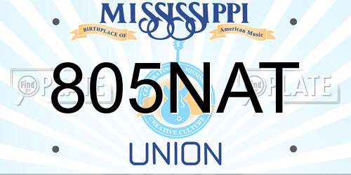 805NAT Mississippi License Plate