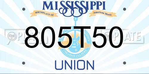 805T50 Mississippi License Plate