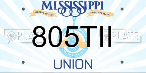 805TII Mississippi License Plate