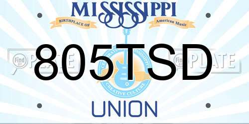 805TSD Mississippi License Plate