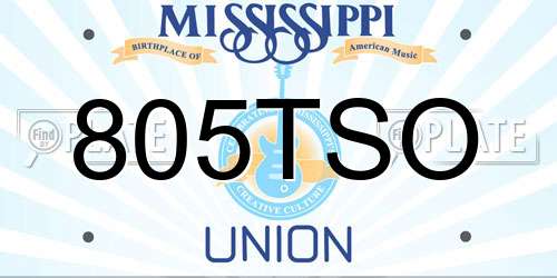 805TSO Mississippi License Plate
