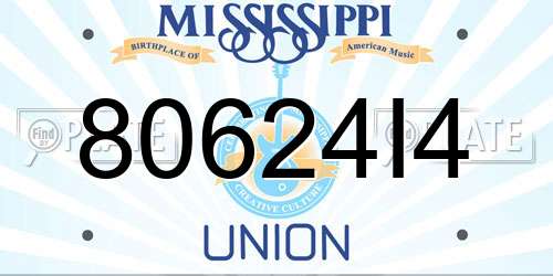 80624I4 Mississippi License Plate
