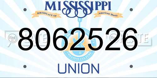 8062526 Mississippi License Plate