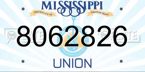 8062826 Mississippi License Plate