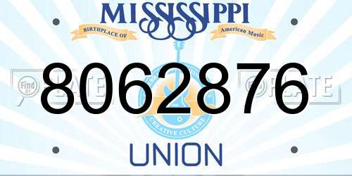 8062876 Mississippi License Plate