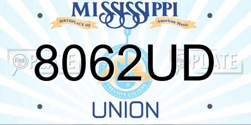 8062UD Mississippi License Plate