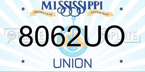 8062UO Mississippi License Plate