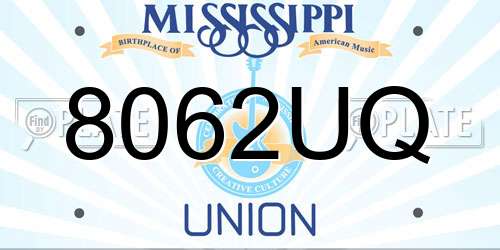 8062UQ Mississippi License Plate