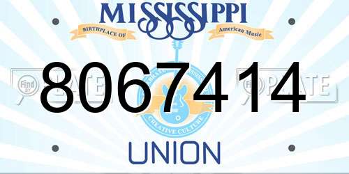 8067414 Mississippi License Plate