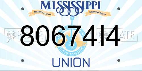 80674I4 Mississippi License Plate