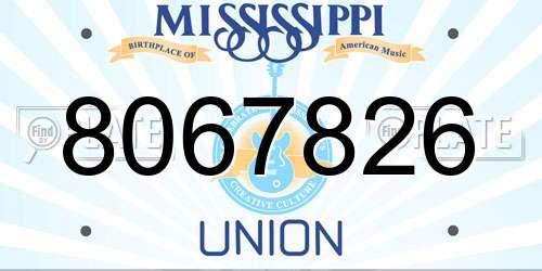 8067826 Mississippi License Plate