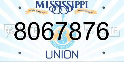 8067876 Mississippi License Plate