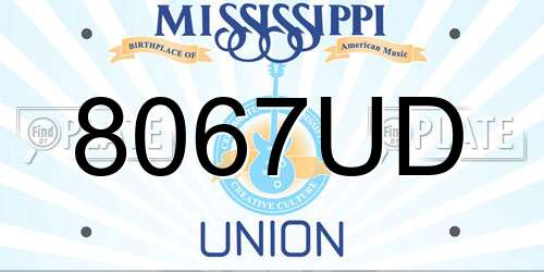 8067UD Mississippi License Plate