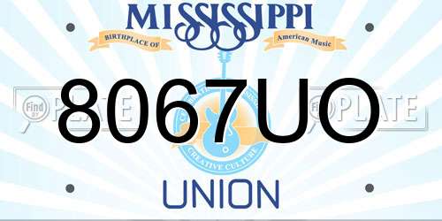 8067UO Mississippi License Plate