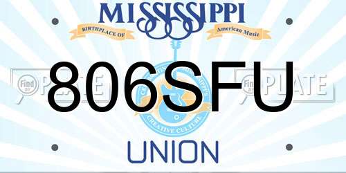 806SFU Mississippi License Plate