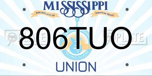 806TUO Mississippi License Plate