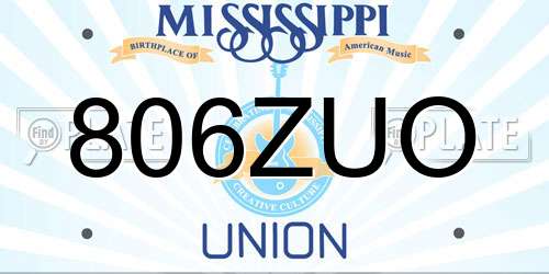 806ZUO Mississippi License Plate