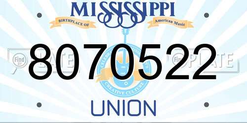 8070522 Mississippi License Plate