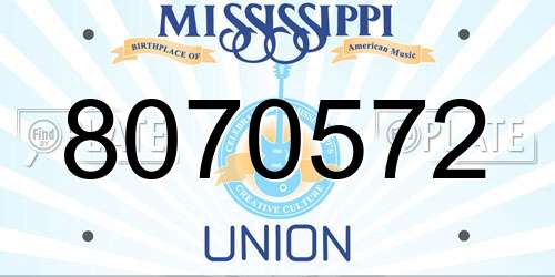 8070572 Mississippi License Plate