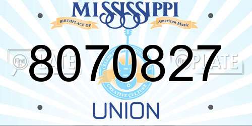 8070827 Mississippi License Plate