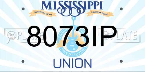 8073IP Mississippi License Plate