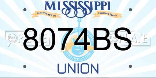 8074BS Mississippi License Plate