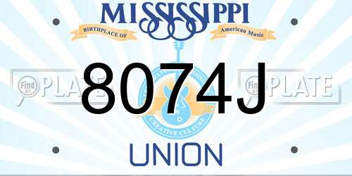 8074J Mississippi License Plate