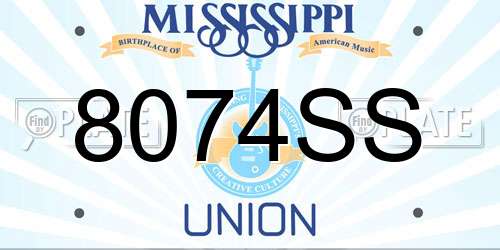 8074SS Mississippi License Plate