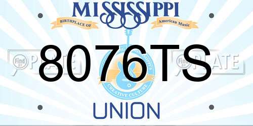8076TS Mississippi License Plate