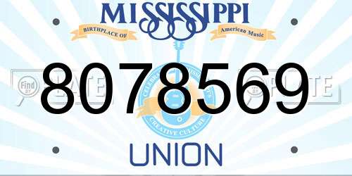 8078569 Mississippi License Plate