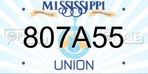 807A55 Mississippi License Plate
