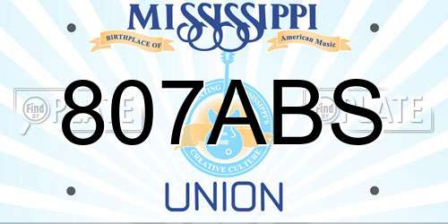 807ABS Mississippi License Plate