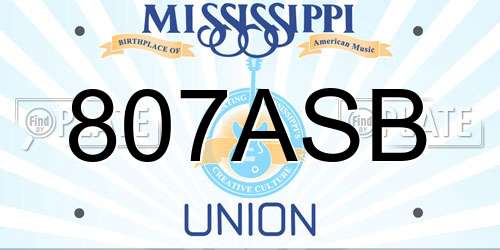 807ASB Mississippi License Plate