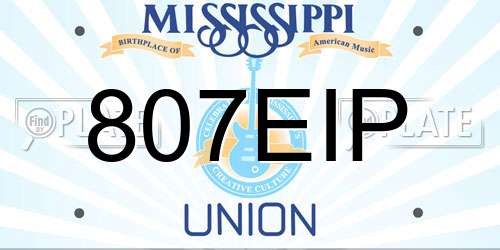 807EIP Mississippi License Plate