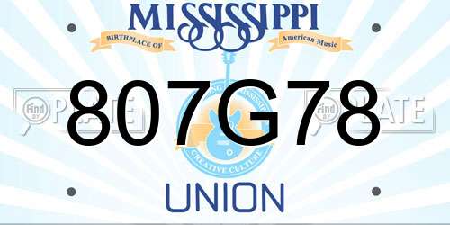 807G78 Mississippi License Plate