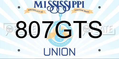 807GTS Mississippi License Plate