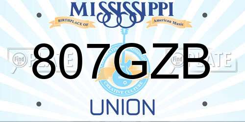 807GZB Mississippi License Plate
