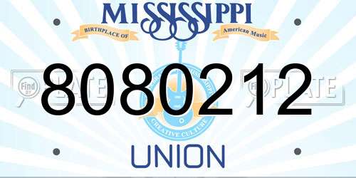 8080212 Mississippi License Plate