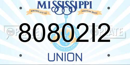 80802I2 Mississippi License Plate