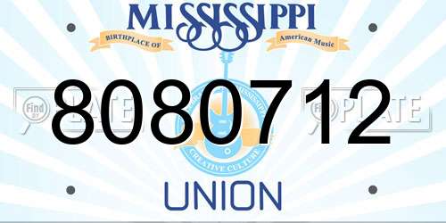 8080712 Mississippi License Plate