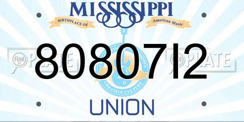80807I2 Mississippi License Plate