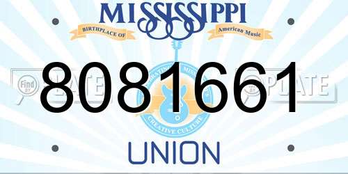 8081661 Mississippi License Plate