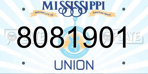 8081901 Mississippi License Plate