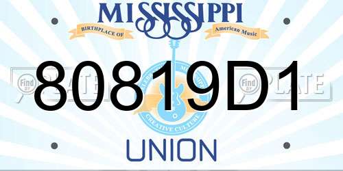 80819D1 Mississippi License Plate