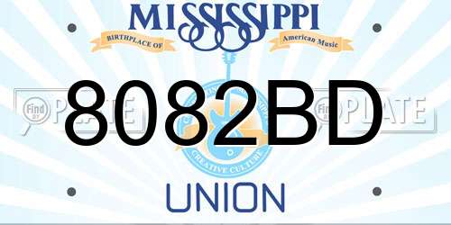 8082BD Mississippi License Plate