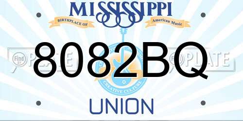 8082BQ Mississippi License Plate