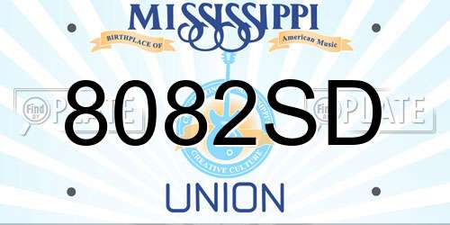 8082SD Mississippi License Plate