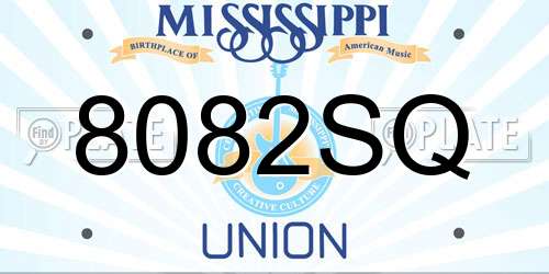 8082SQ Mississippi License Plate