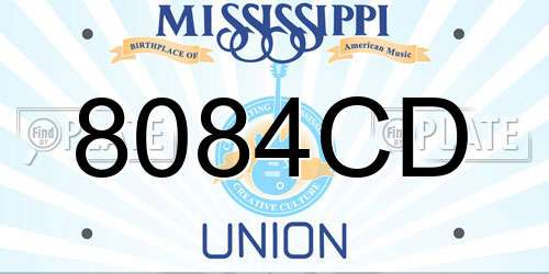 8084CD Mississippi License Plate