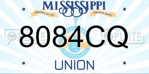 8084CQ Mississippi License Plate